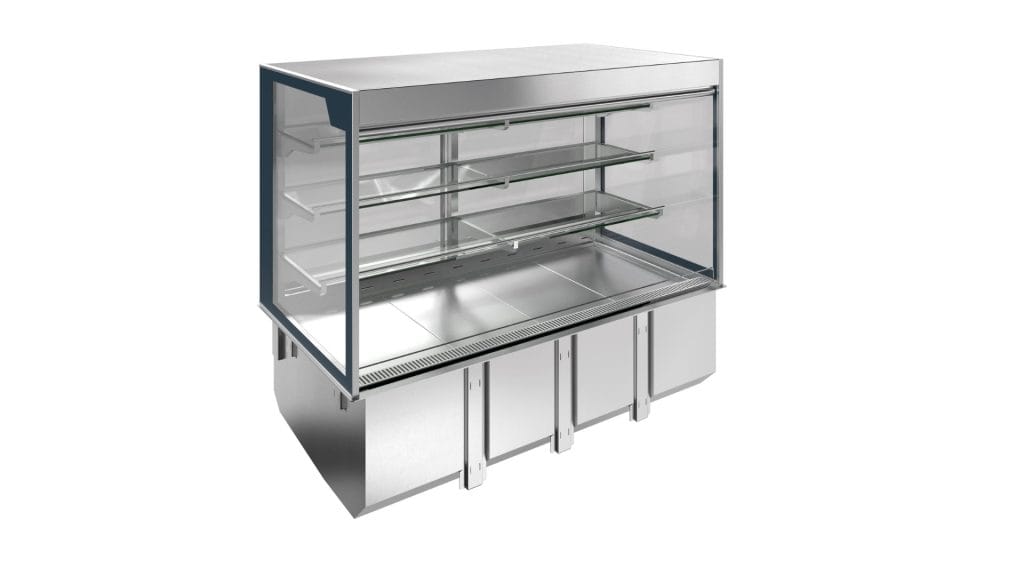 eksponeringsskap display kabinet displaymonter kjølt monter storkjøkkenutstyr