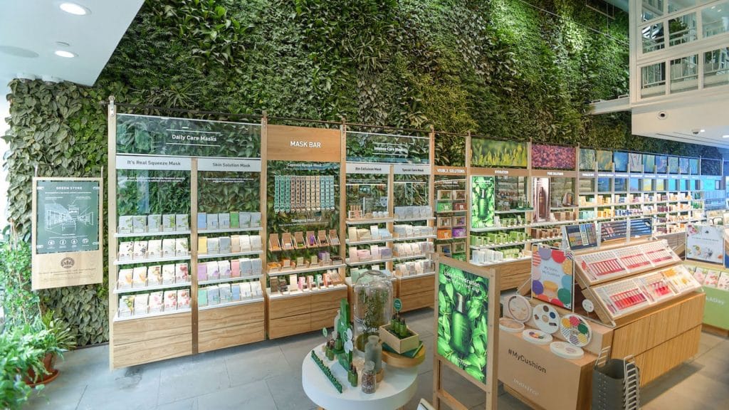 grønne vegger til utsalg kantine restaurant