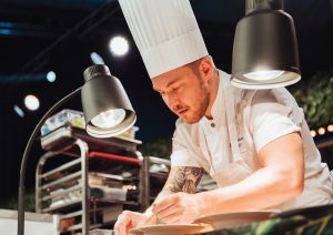 Stayhot Frittstående Varmelampe Focus LPF, Bordklemme, Kobber Storkjøkken