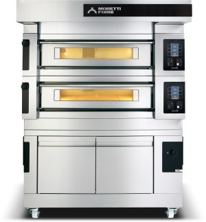 Serie S S100E Pizzaovn + heveskap, 2 kammer,  450 °C elektrisk 400V 3N 50/60Hz Kok- & Stek