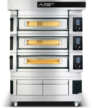 Serie S S100E Pizzaovn + heveskap, 3 kammer,  450 °C elektrisk 230V 3 50/60Hz Kok- & Stek
