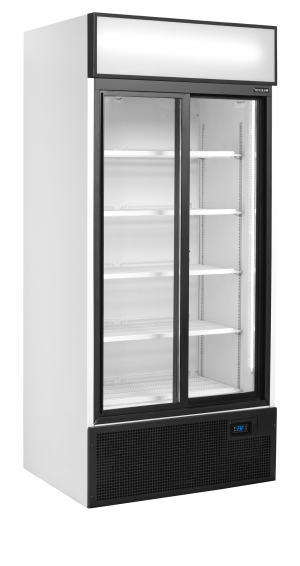2-dørs Kjølt eksponeringsskap inkl. displayskjerm FSC891S, Vol: 707 / 462  liter, 230v Kjøl og frys