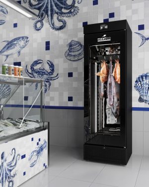 Dry Ager skap, Fisk, Enkel 400 ltr. Sort, GLASS, Green, 230V Dry Ager / Mørningsskap