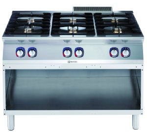 700xp 6 bluss koketopp (6×5,5 kW) med åpent stativ ,1200 mm 700XP serie