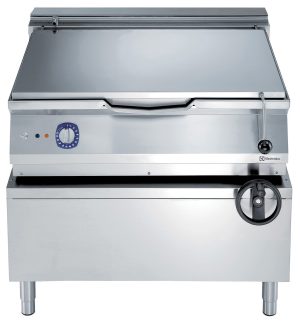 100 liter tippbart stekebord gulvmodell med bunn i rustfritt stål, vannkran, energi- og termostat kontroll 800 mm 900XP serie